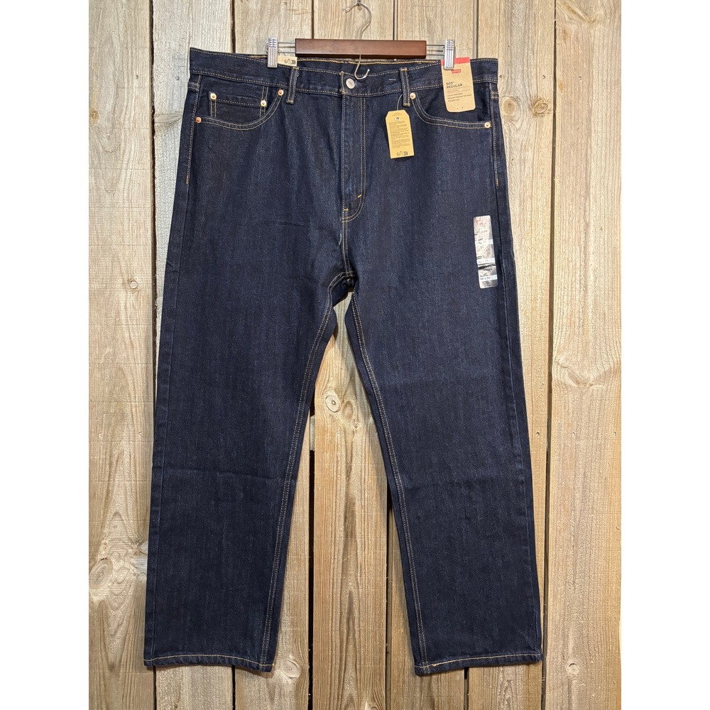 Levis 505 Regular Fit Mens Dark Indigo Denim Jeans 42x30 00505-0216‎ NWT